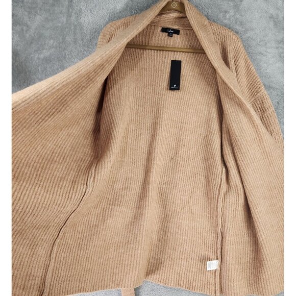 Lulus Sweater Womens Small Peach/Brown Long Sleeve Belted Open Front Cardigan - Picture 3 of 11